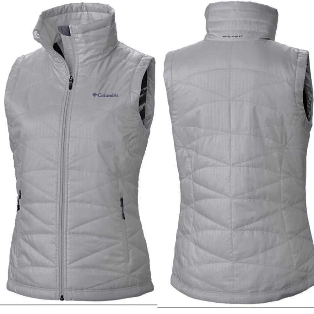 COLUMBIA Women’s Grey Quilted Mighty Lite Full Zip Vest